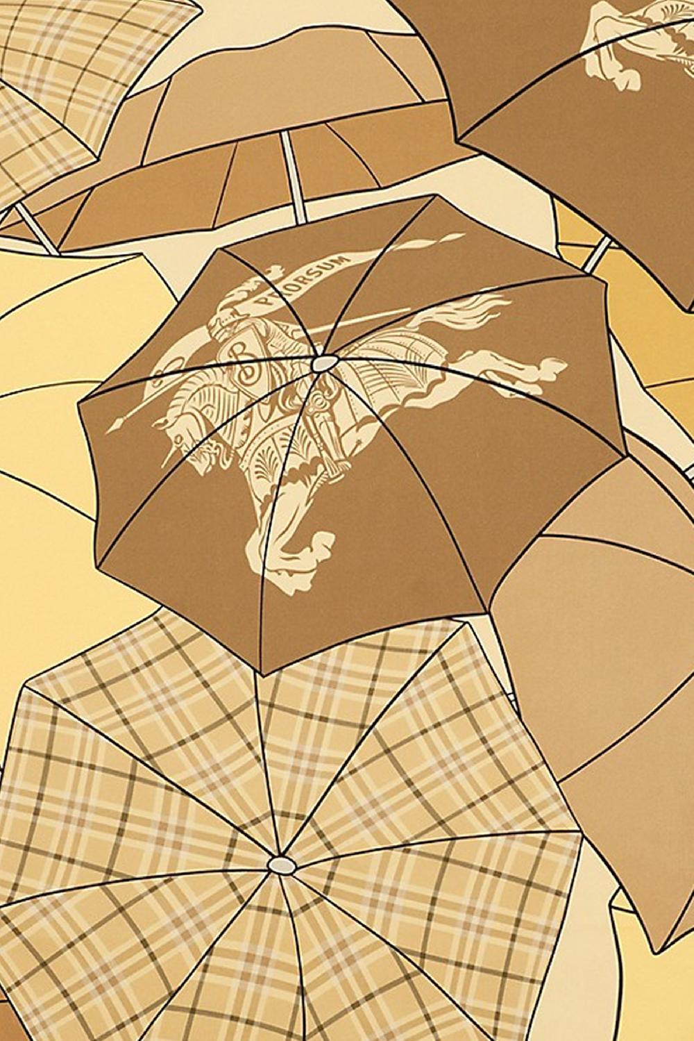 BURBERRY Foulard In Seta Stampa Ombrelli