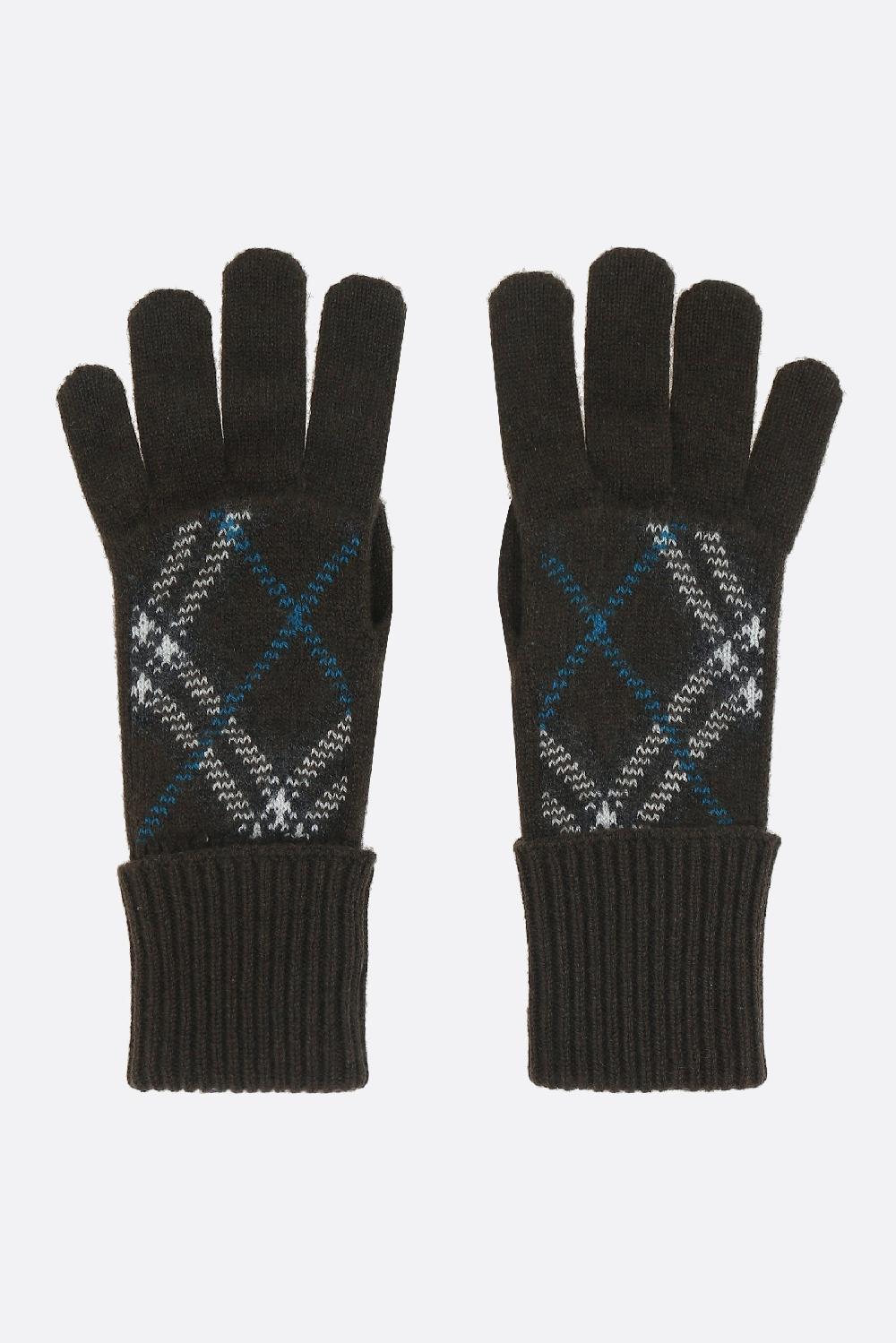 BURBERRY guanti in cashmere Check