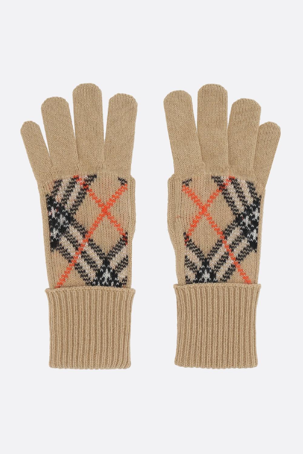 BURBERRY guanti in cashmere Check