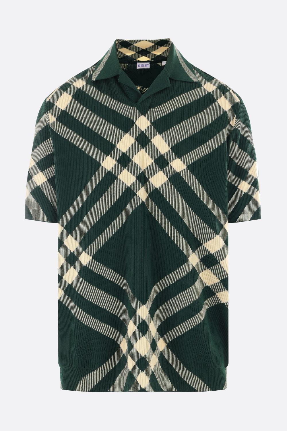 BURBERRY polo in maglia Check