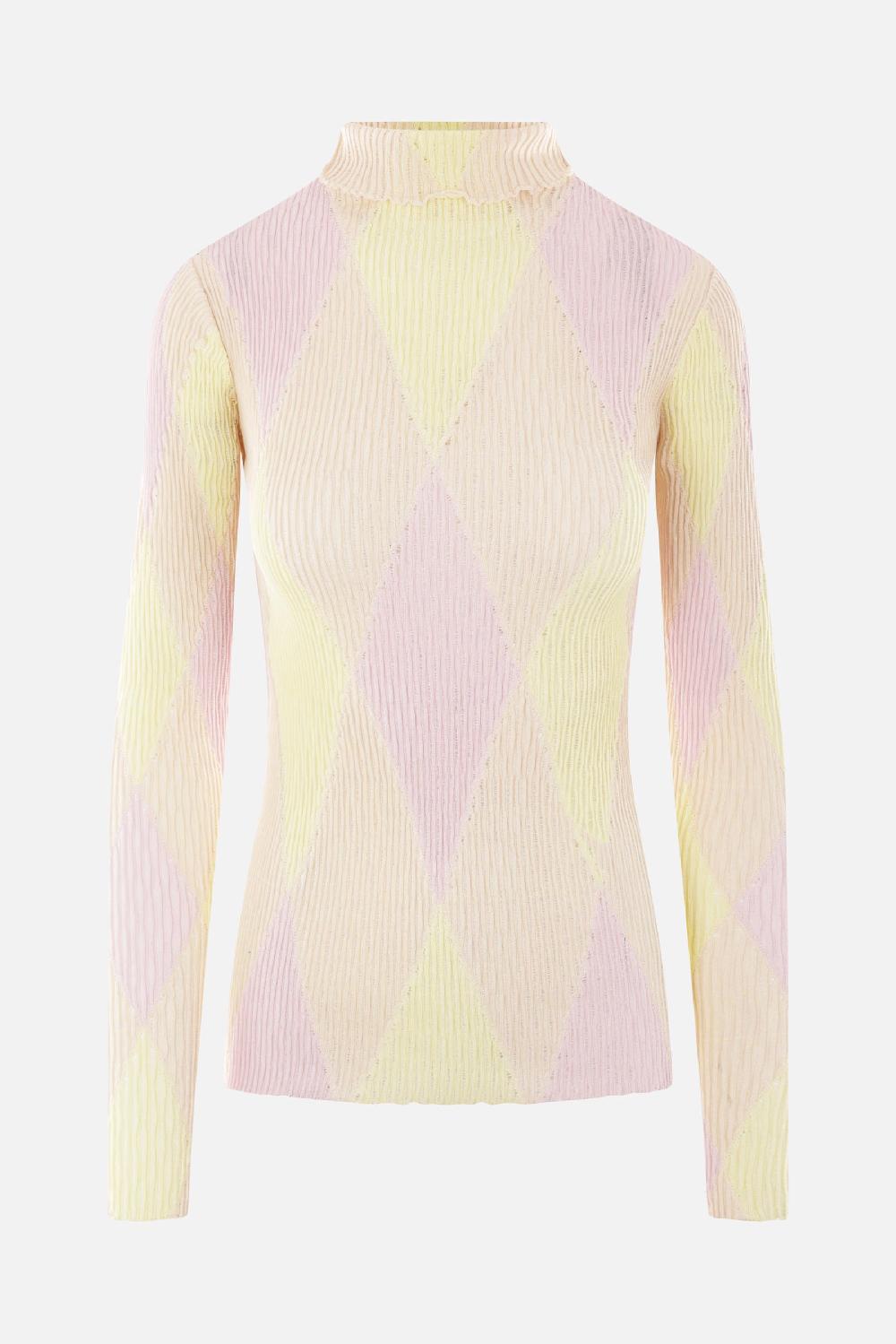BURBERRY pullover in cotone e seta Argyle