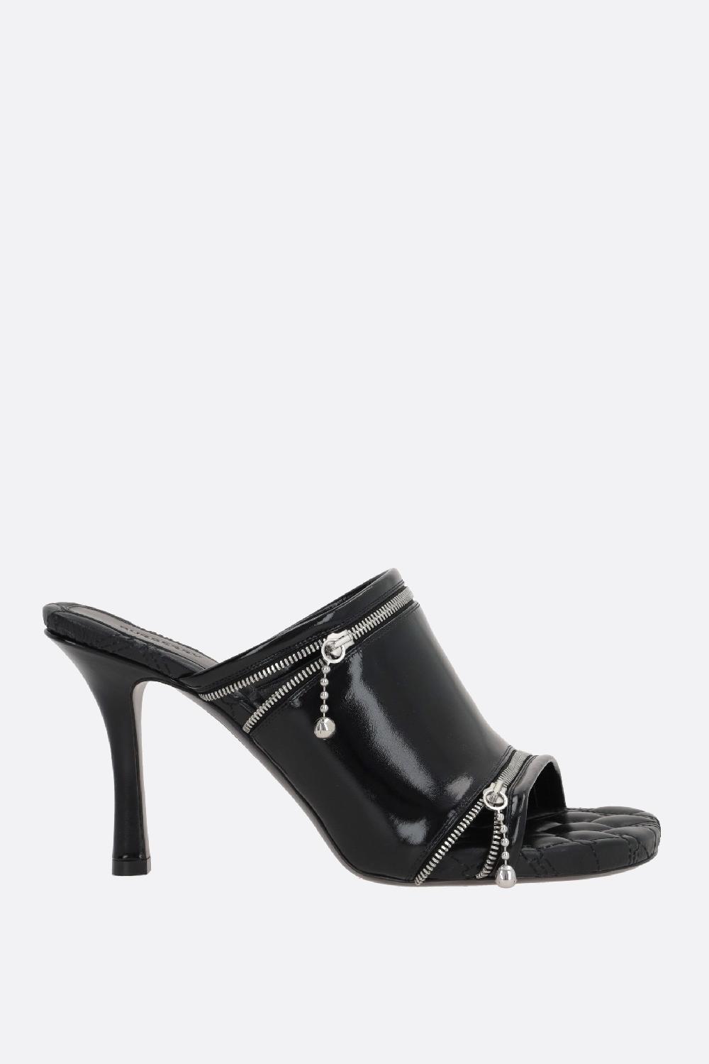 BURBERRY sandalo Peep in pelle lucida