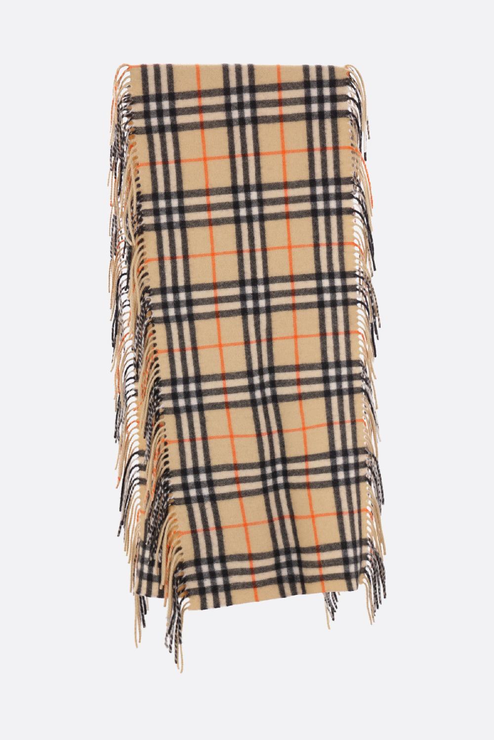 BURBERRY Sciarpa In Cashmere Check Con Frange