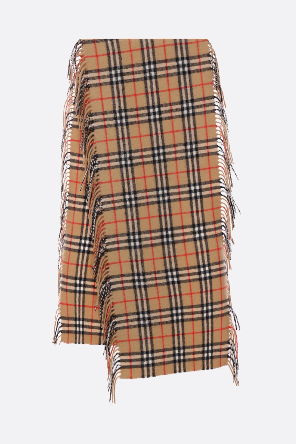 BURBERRY Sciarpa In Cashmere Check Con Frange