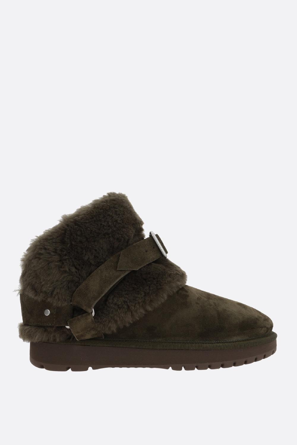 BURBERRY stivaletto Chubby in suede e shearling