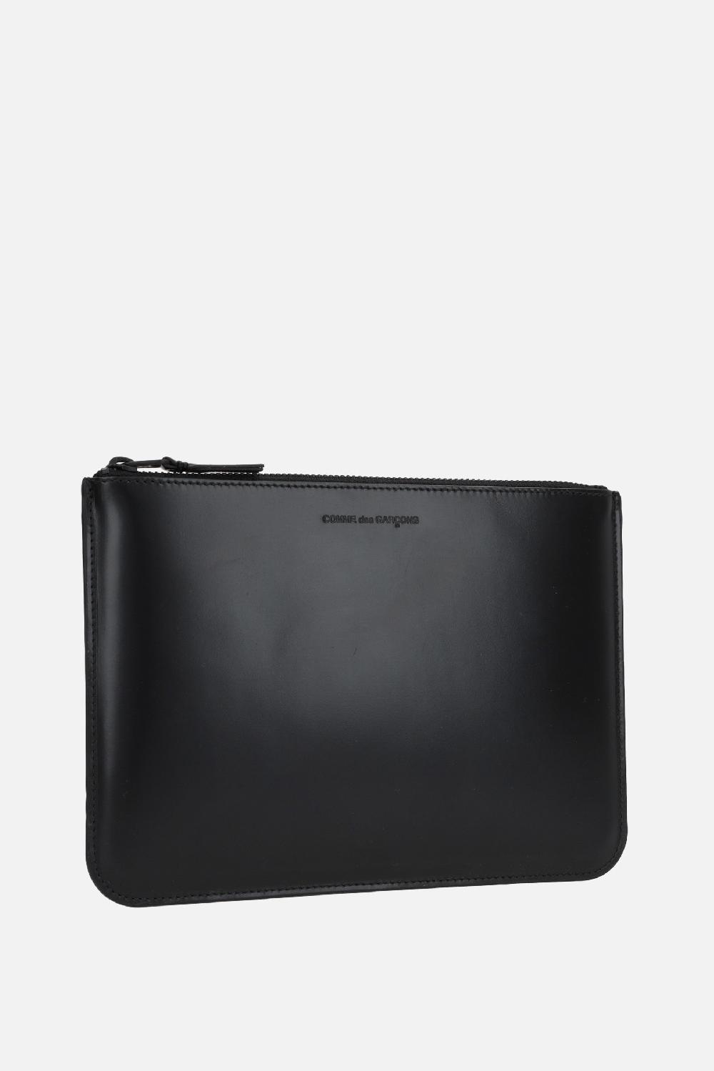 COMME Des GARCONS WALLET Busta Large In Pelle Liscia
