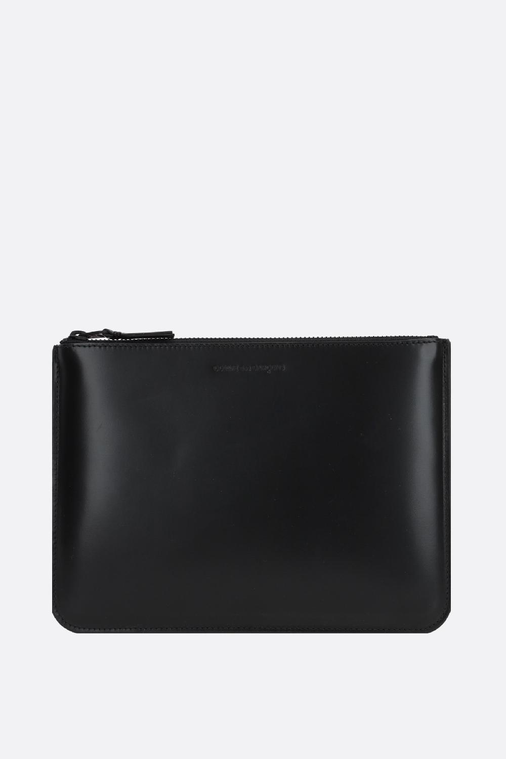 COMME des GARCONS WALLET busta large in pelle liscia