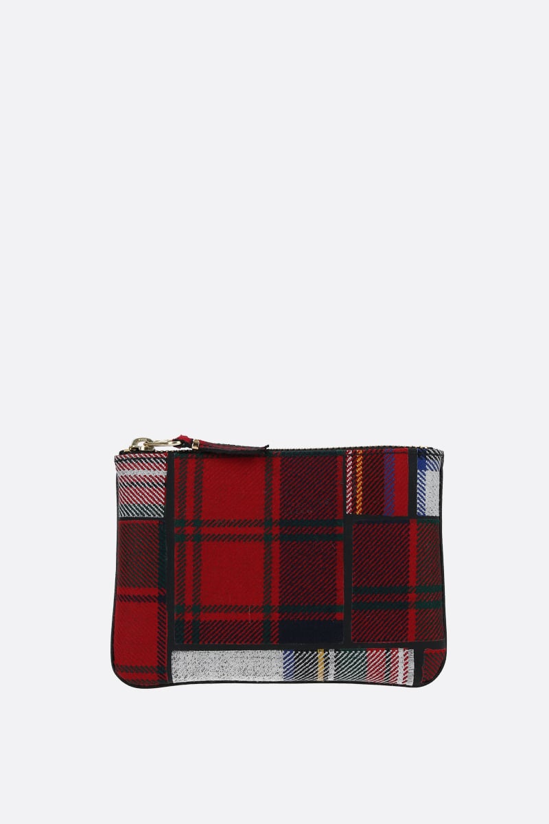 COMME des GARCONS WALLET busta small in lana tartan