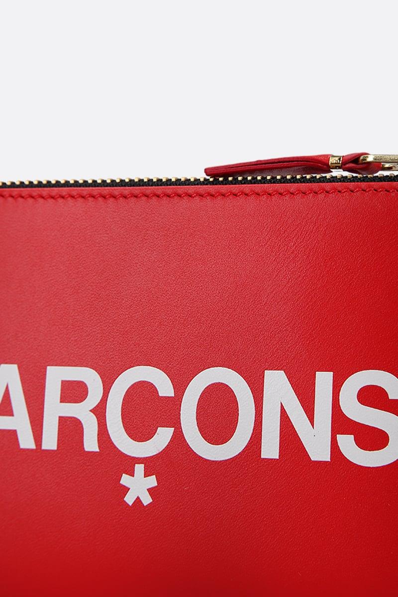 COMME Des GARCONS WALLET Busta Small In Pelle Liscia Stampa Logo