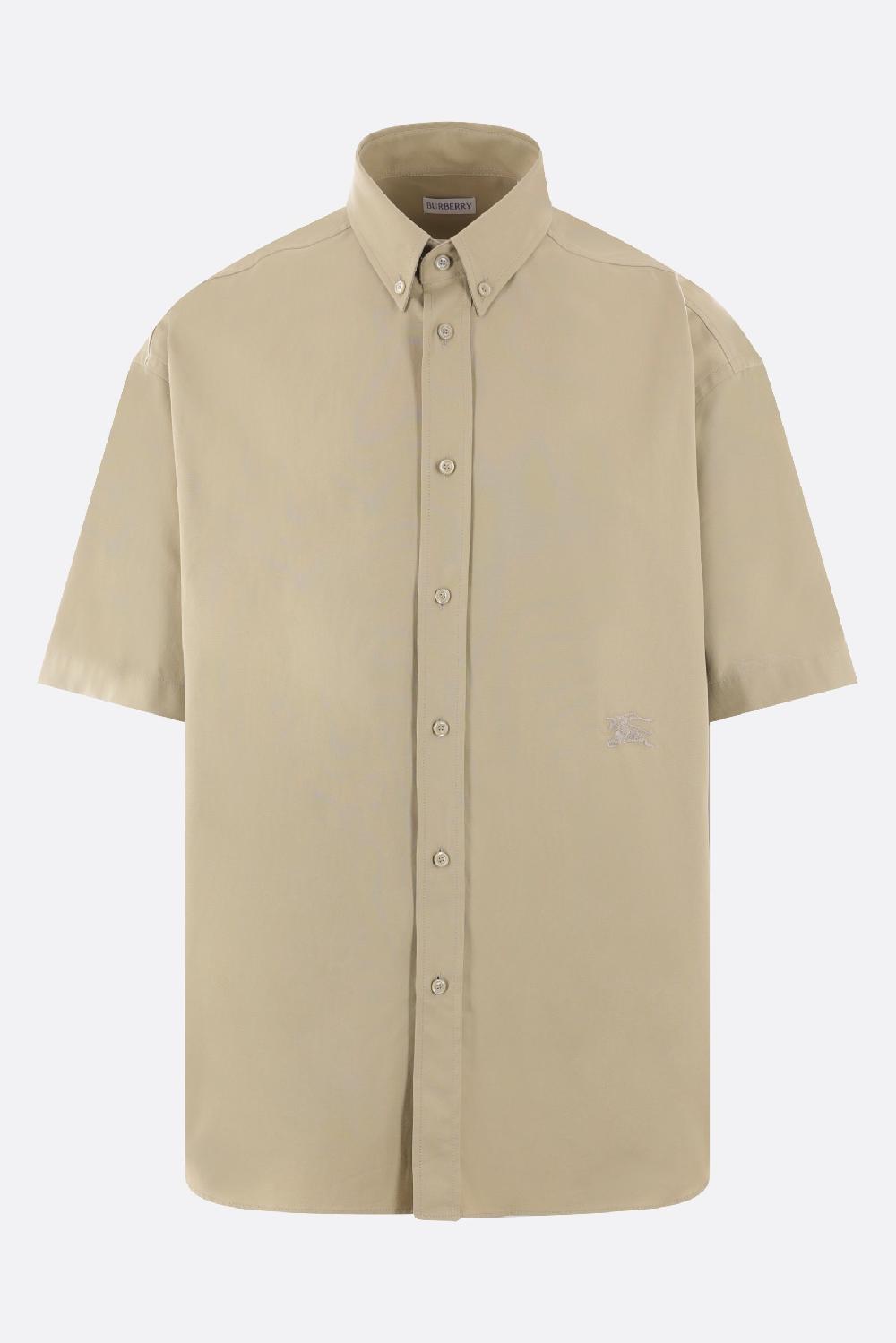BURBERRY camicia a maniche corte in Oxford ricamo logo