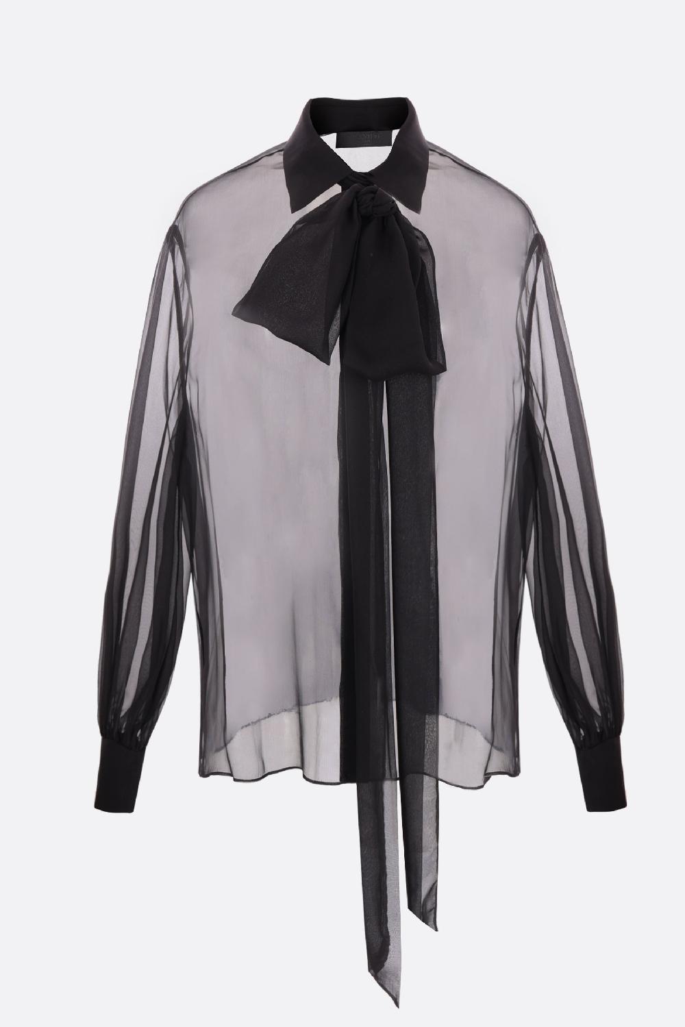 VALENTINO GARAVANI Camicia In Chiffon Con Lavallière