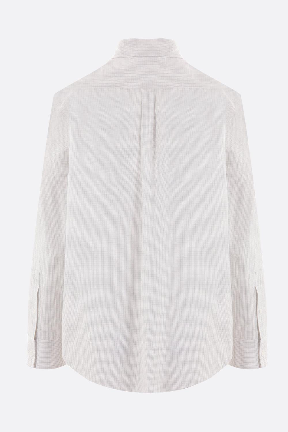 BOTTEGA VENETA Camicia In Cotone E Lino A Quadri Ricamo Logo BV