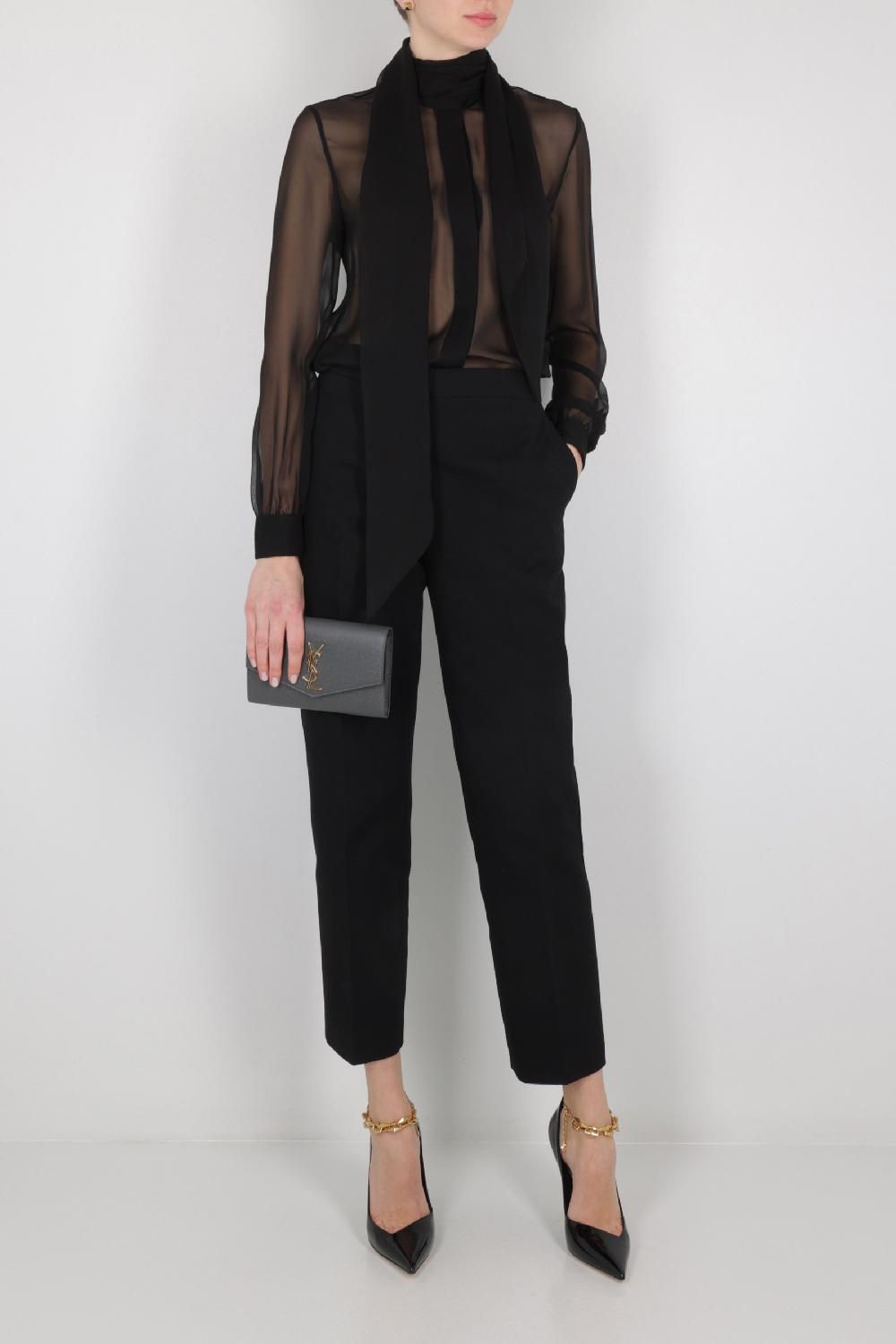 SAINT LAURENT Camicia In Mussola Biologica Con Lavalliére