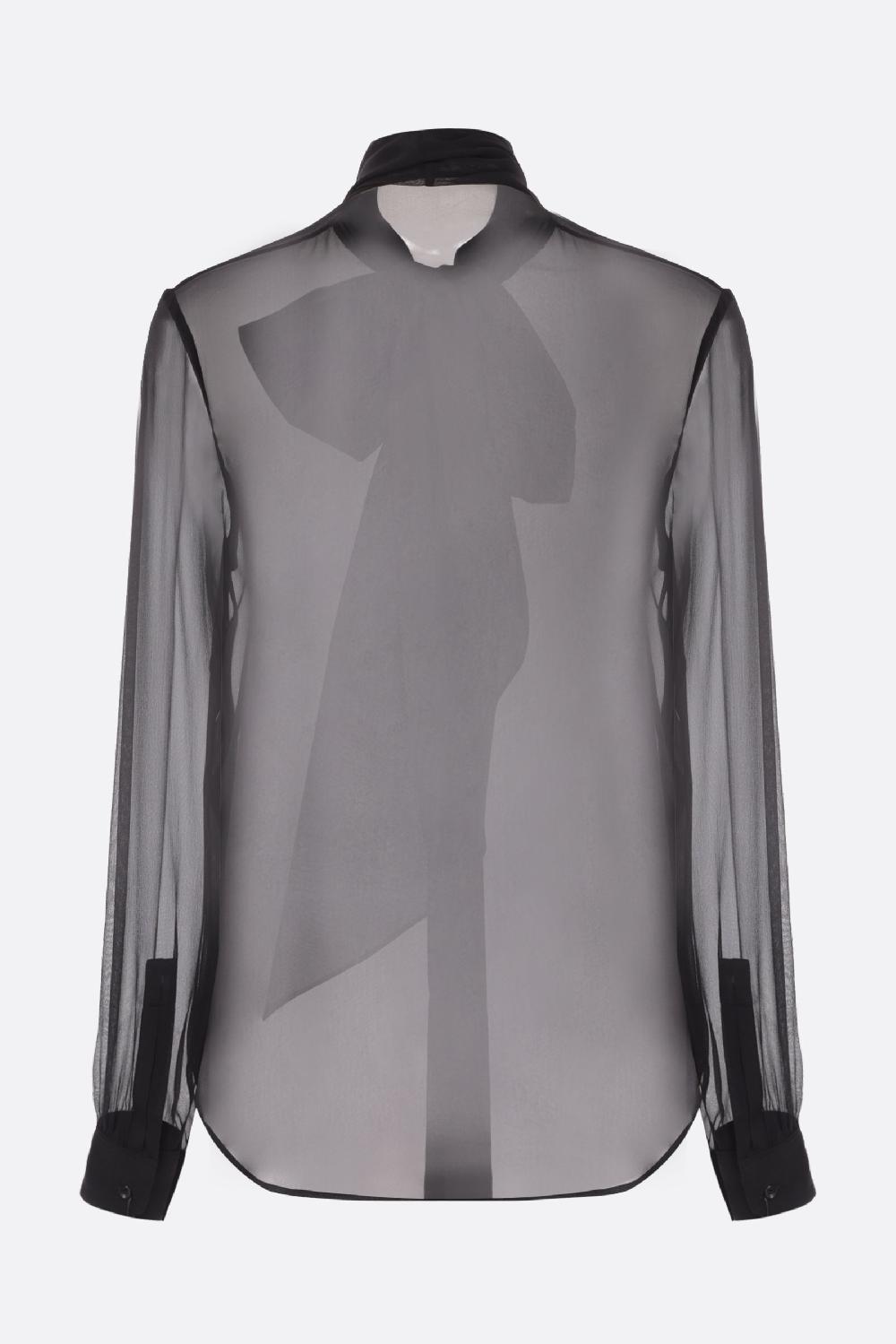 SAINT LAURENT Camicia In Mussola Biologica Con Lavalliére