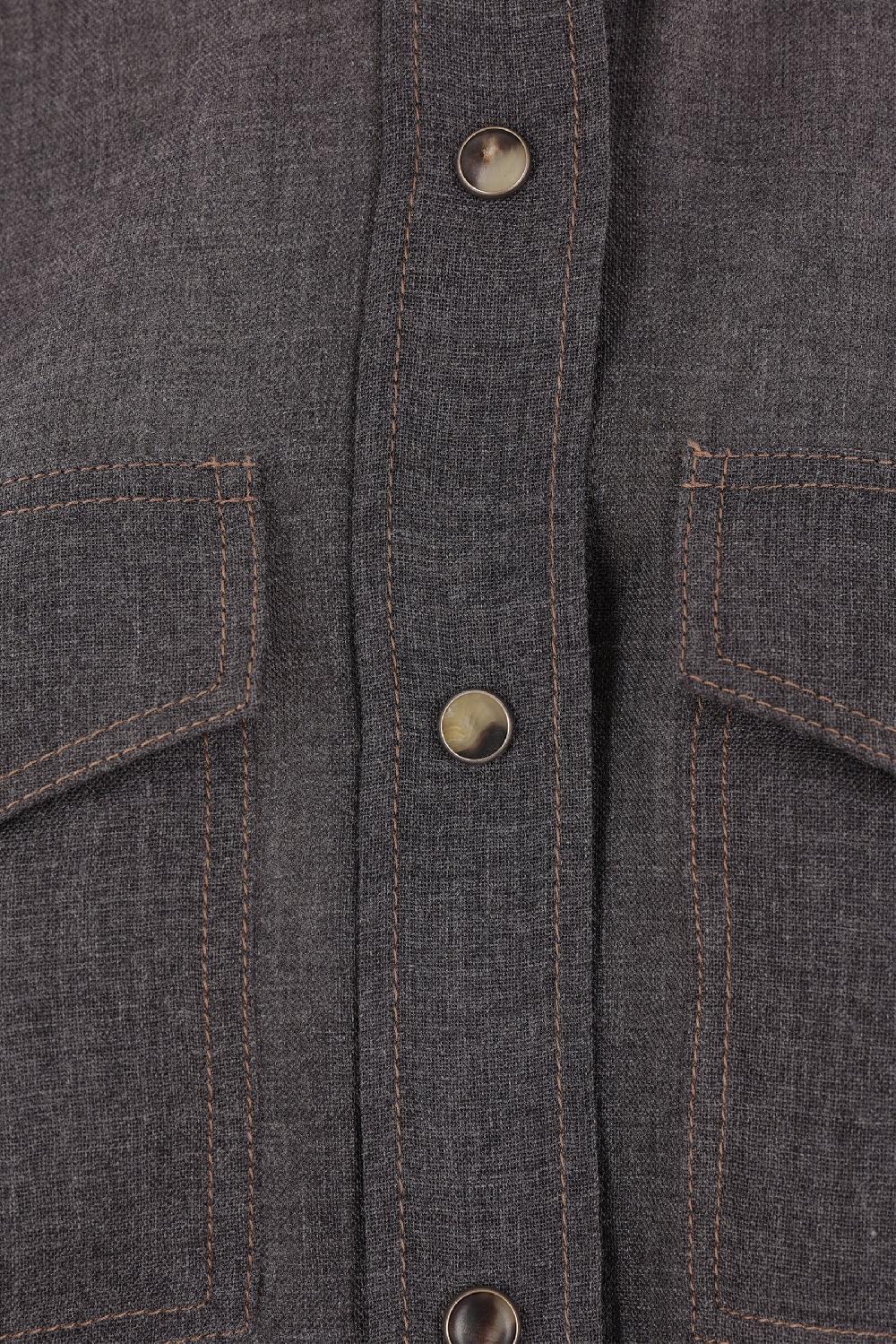 BRUNELLO CUCINELLI Camicia In Organza Di Lana Con Shiny Cuffs