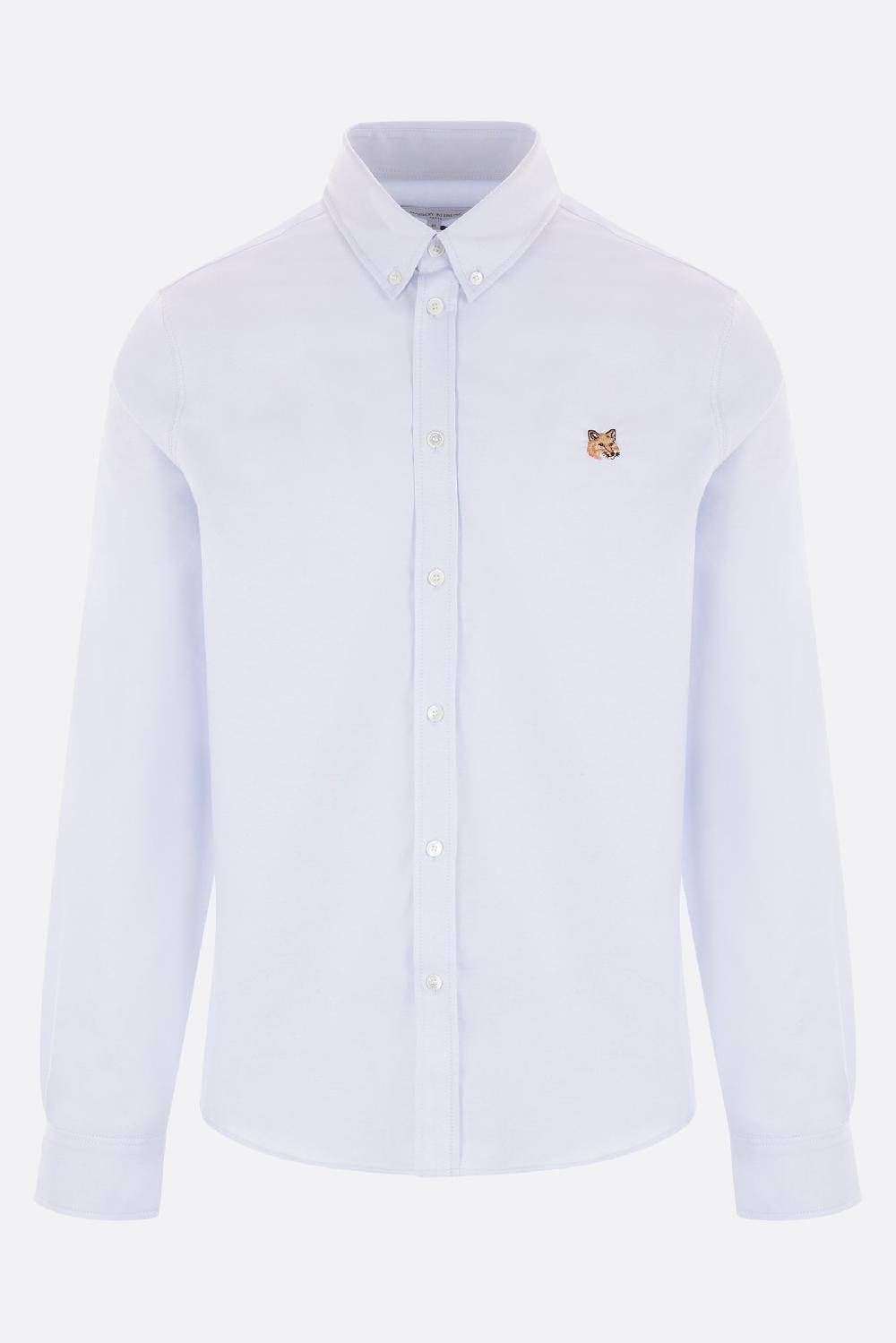 MAISON KITSUNÉ camicia in Oxford patch logo Mini Fox Head