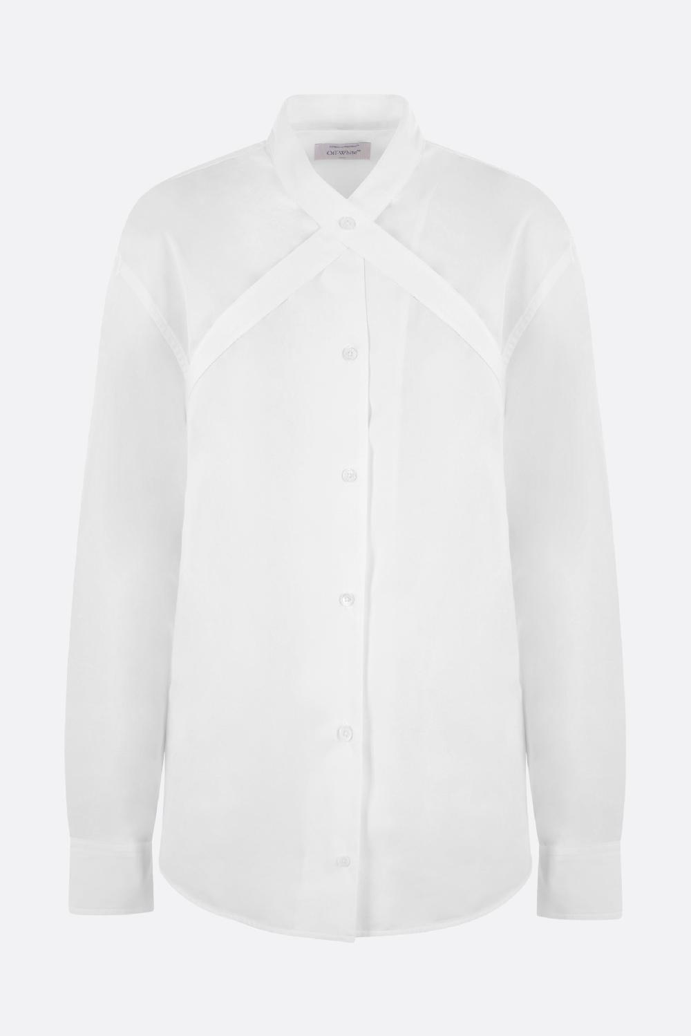 OFF WHITE camicia in popeline con cintura incrociata