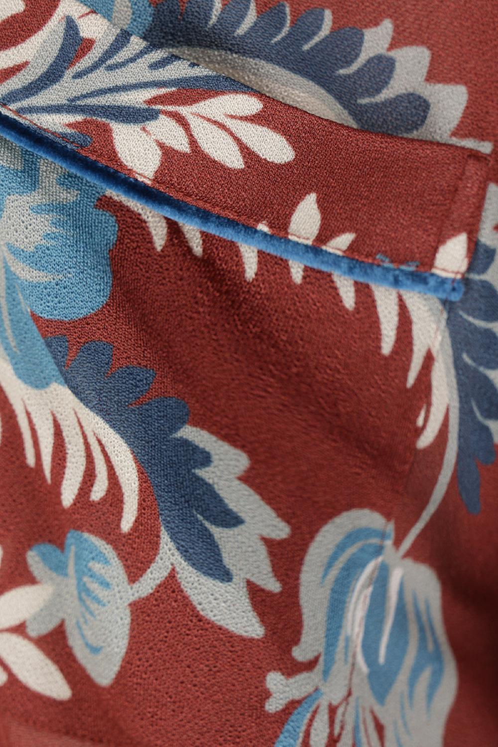 ETRO Camicia Over In Jersey Crepe Con Stampa Foliage Floreale