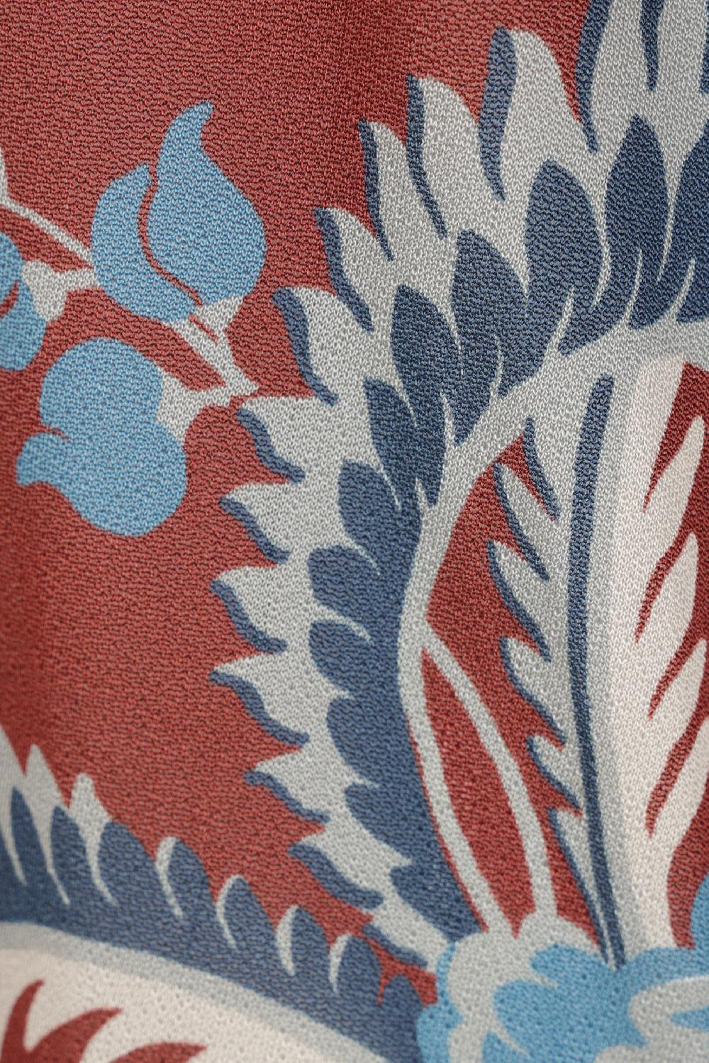 ETRO Camicia Over In Jersey Crepe Con Stampa Foliage Floreale