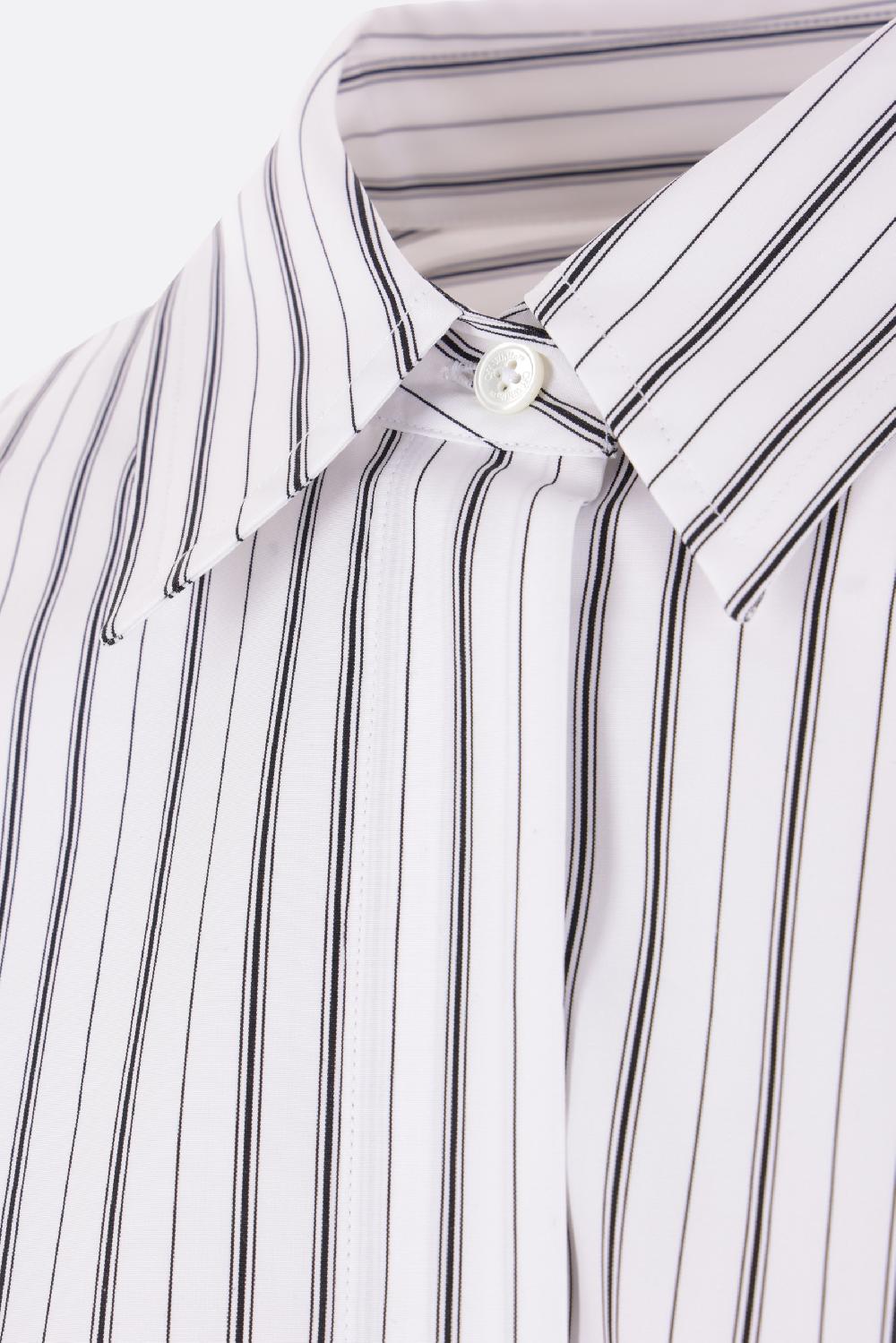 OFF WHITE Camicia Oversize In Popeline A Righe Con Zip