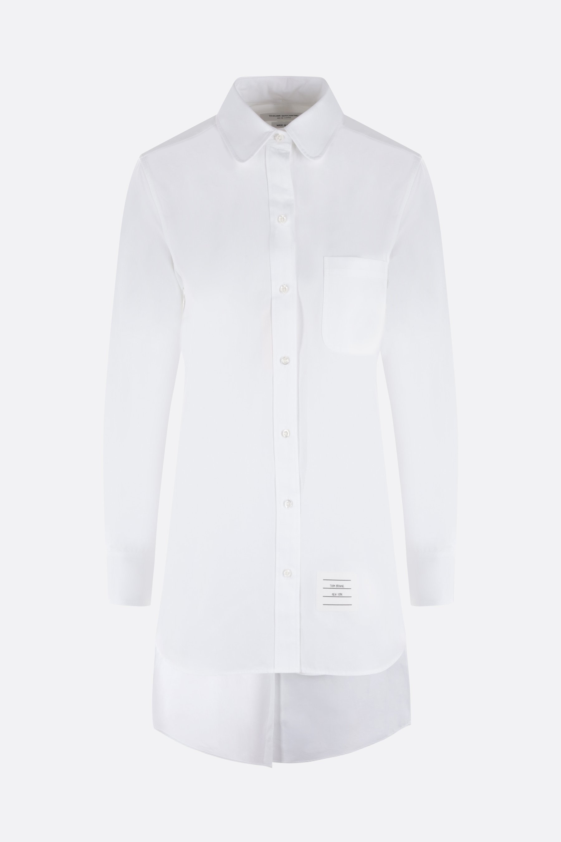 THOM BROWNE Camicia Oversize In Popeline Con Spacchi