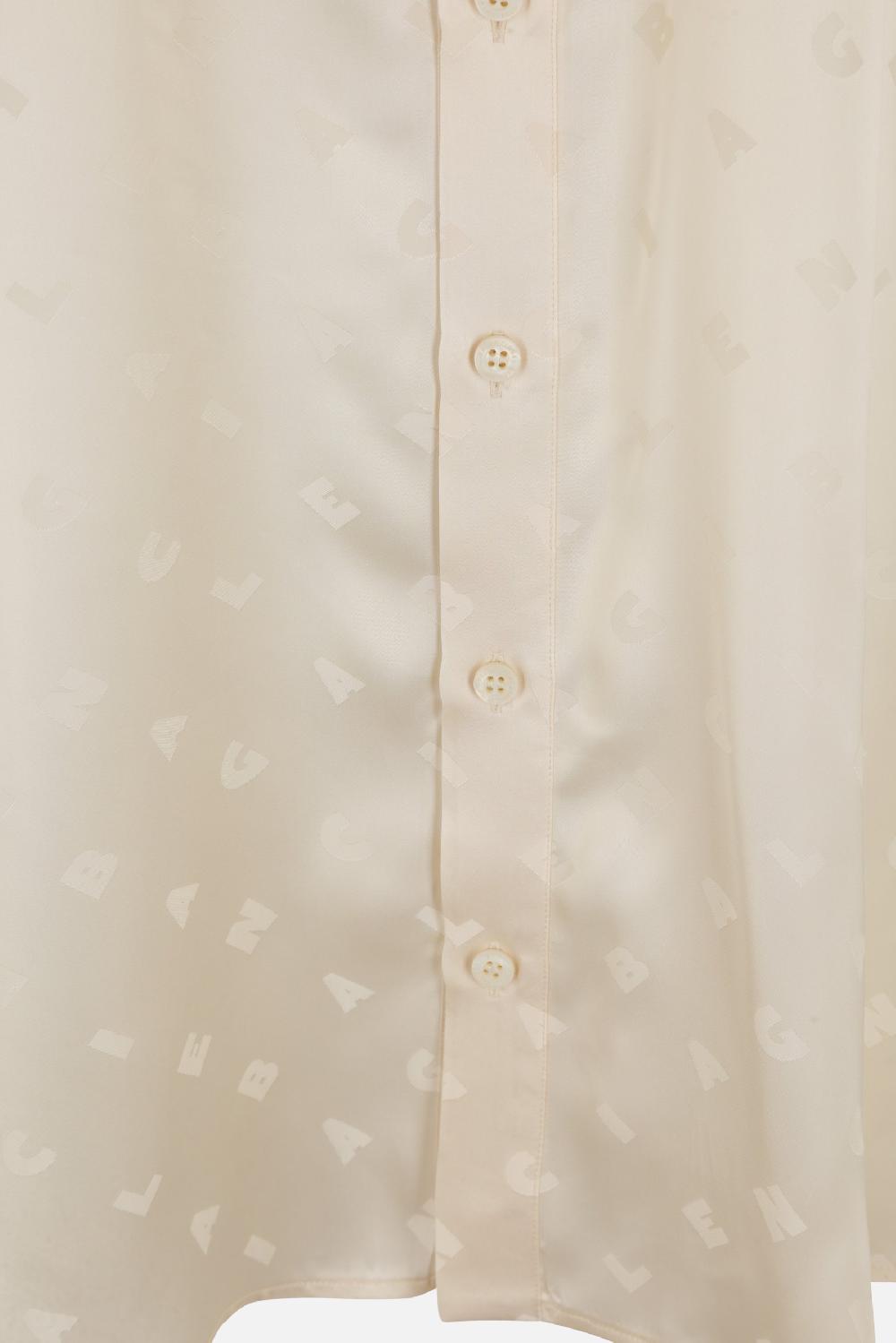 BALENCIAGA Camicia Oversize In Raso Logo Jacquard Con Cappuccio Extra-large