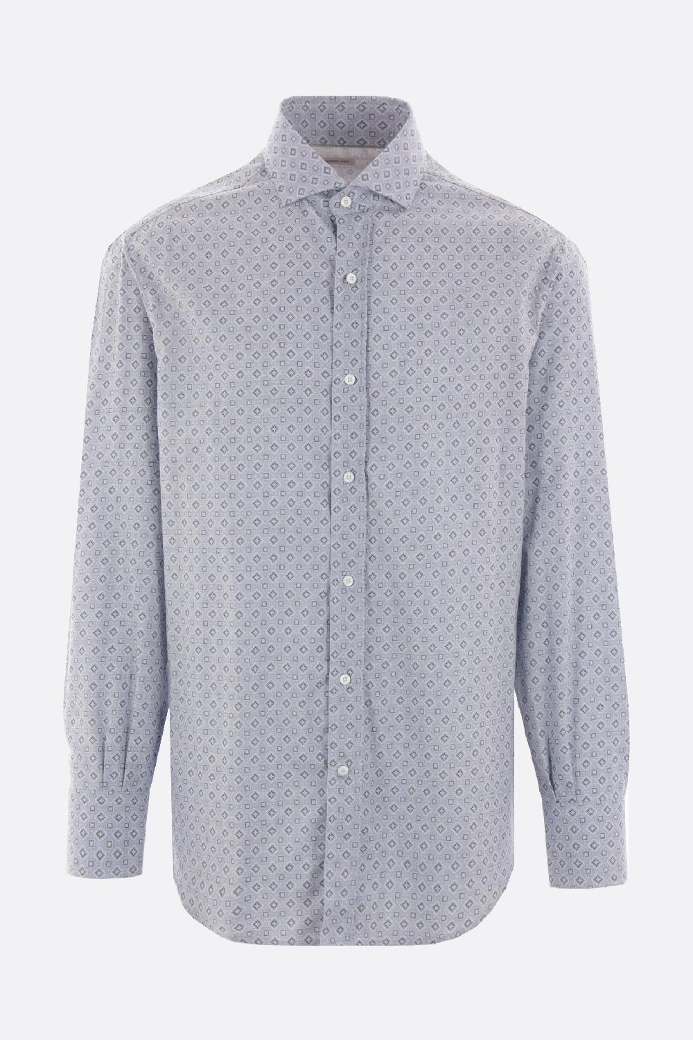 BRUNELLO CUCINELLI camicia slim-fit in cotone stampa Geometric