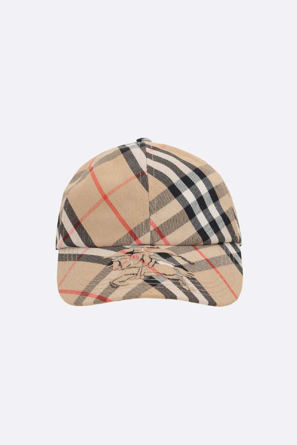 BURBERRY cappello baseball Bias in misto cotone Check