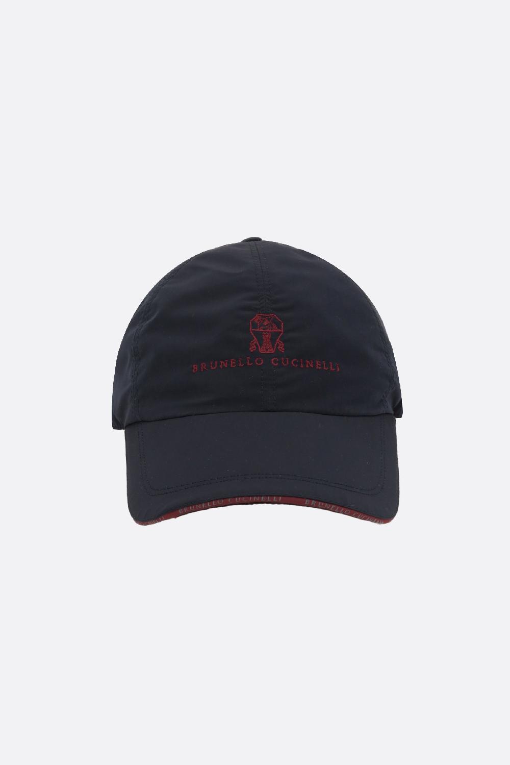 BRUNELLO CUCINELLI cappello baseball in nylon ricamo logo Solomeo