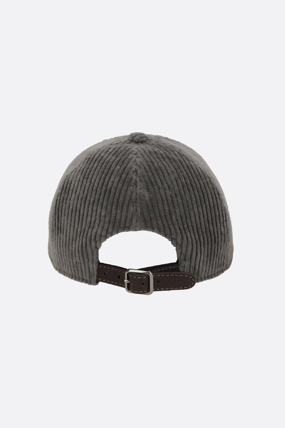 BRUNELLO CUCINELLI Cappello Baseball In Velluto A Costine Con Shiny Band