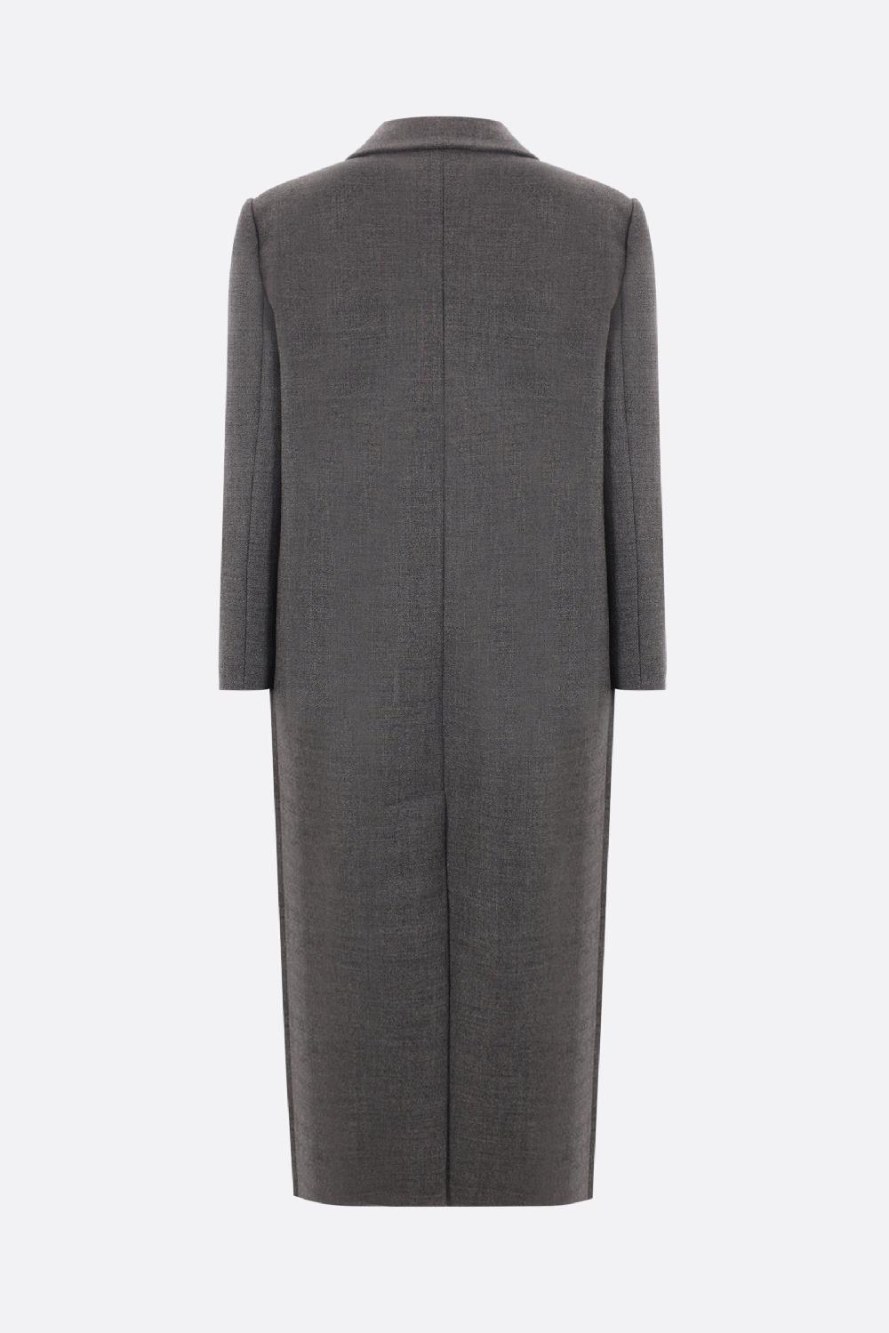 BRUNELLO CUCINELLI Cappotto Doppiopetto In Lana Con Monile