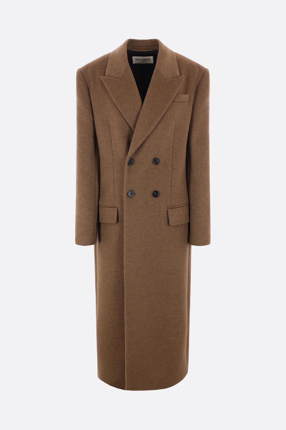 SAINT LAURENT cappotto doppiopetto in lana e cashmere