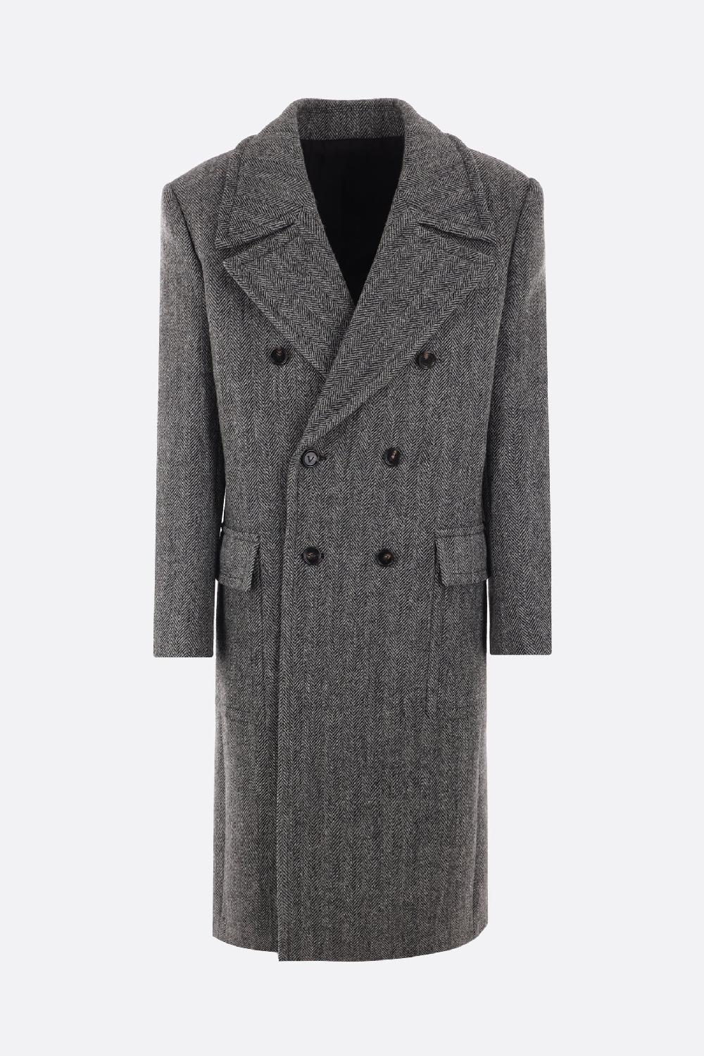 BOTTEGA VENETA cappotto doppiopetto in lana spigata