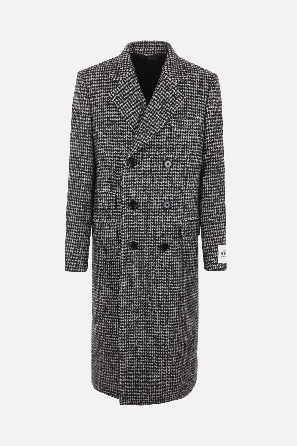 DOLCE & GABBANA cappotto doppiopetto in misto lana pied-de-poule