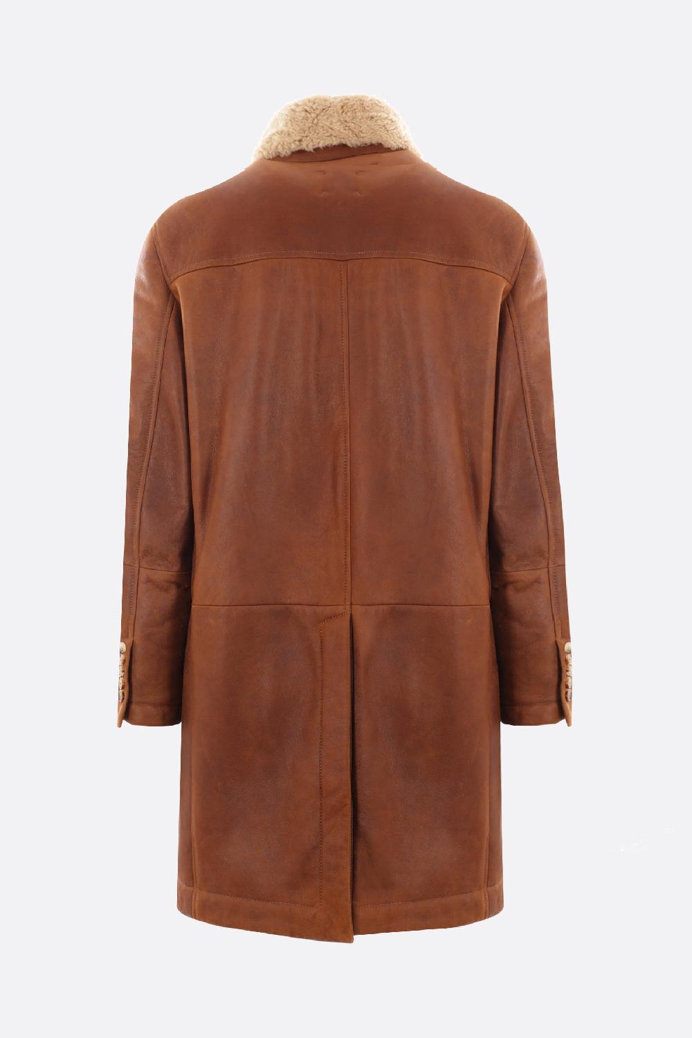 BRUNELLO CUCINELLI Cappotto Doppiopetto In Shearling Nappato