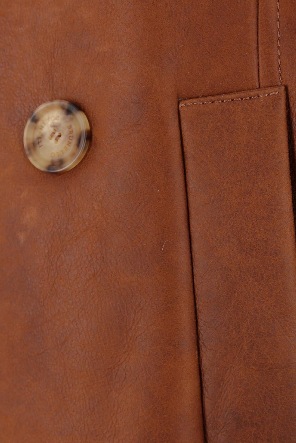 BRUNELLO CUCINELLI Cappotto Doppiopetto In Shearling Nappato