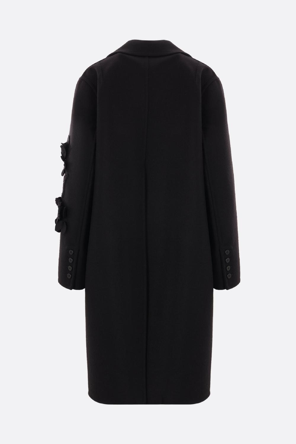 ERMANNO SCERVINO Cappotto In Panno Di Lana Con Ricamo Floreale