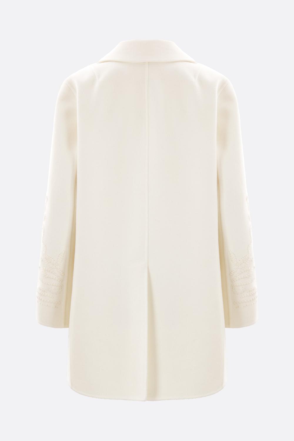 ERMANNO SCERVINO Cappotto In Panno Di Lana Con Ricamo Floreale