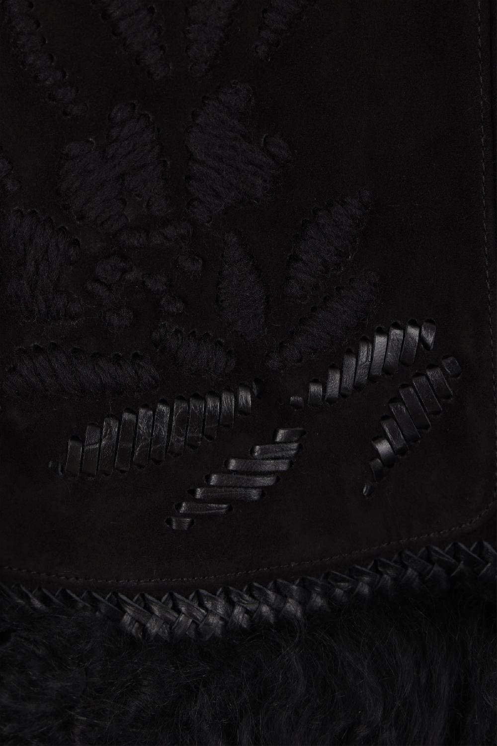 ERMANNO SCERVINO Cappotto In Shearling Con Ricami E Pelliccia