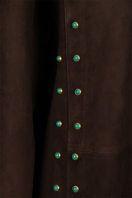 VALENTINO WOMAN Cappotto In Suede Con Frange E Decorazione Gioiello