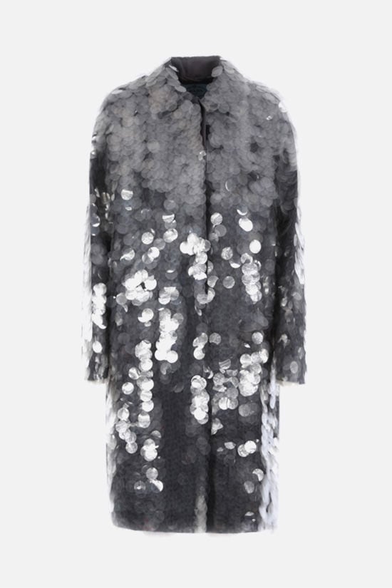 PRADA cappotto in tessuto tecnico decorato con paillettes