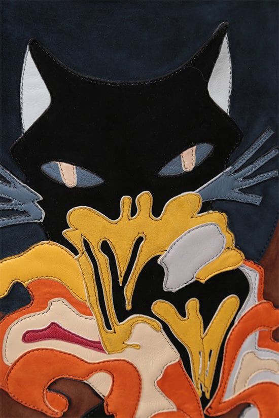 MIU MIU Cappotto Monopetto In Suede Con Patch Fiori