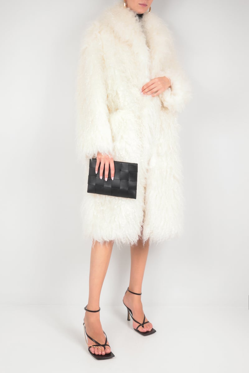 BECAGLI Cappotto Monopetto Oversize In Pelliccia Di Misto Mohair