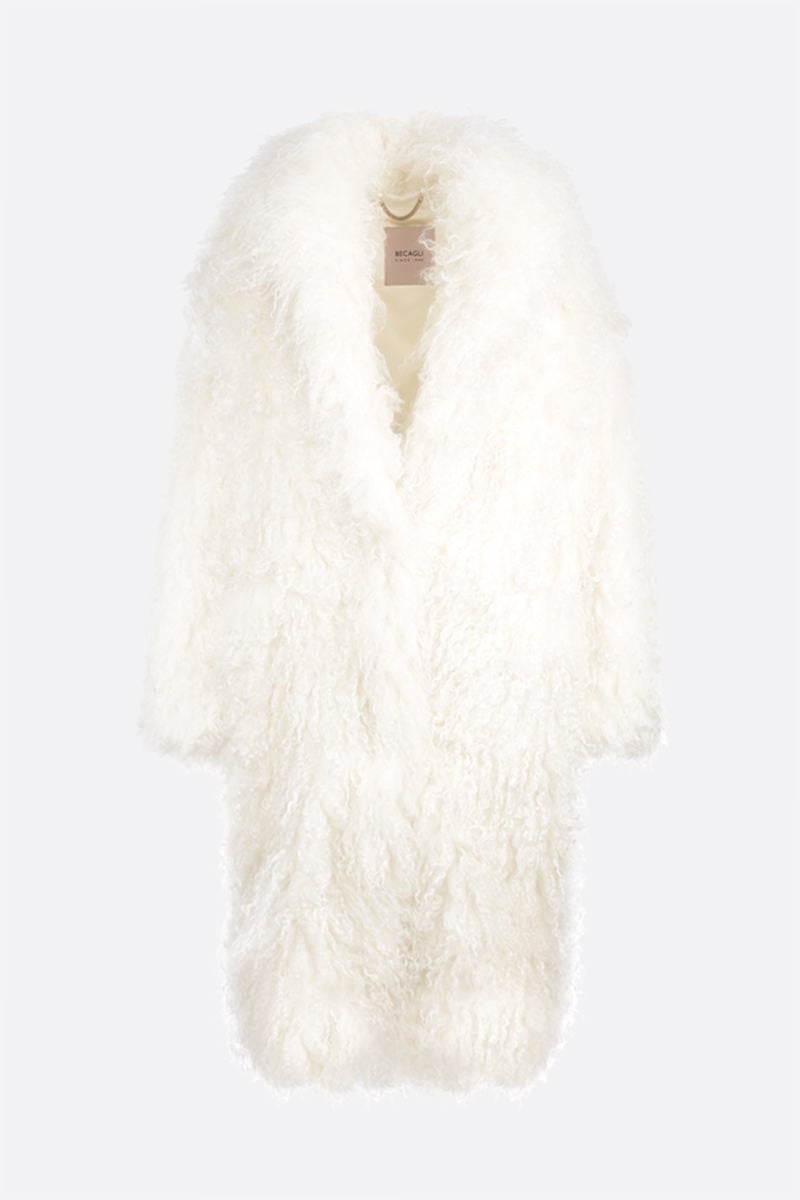 BECAGLI cappotto monopetto oversize in pelliccia di misto mohair