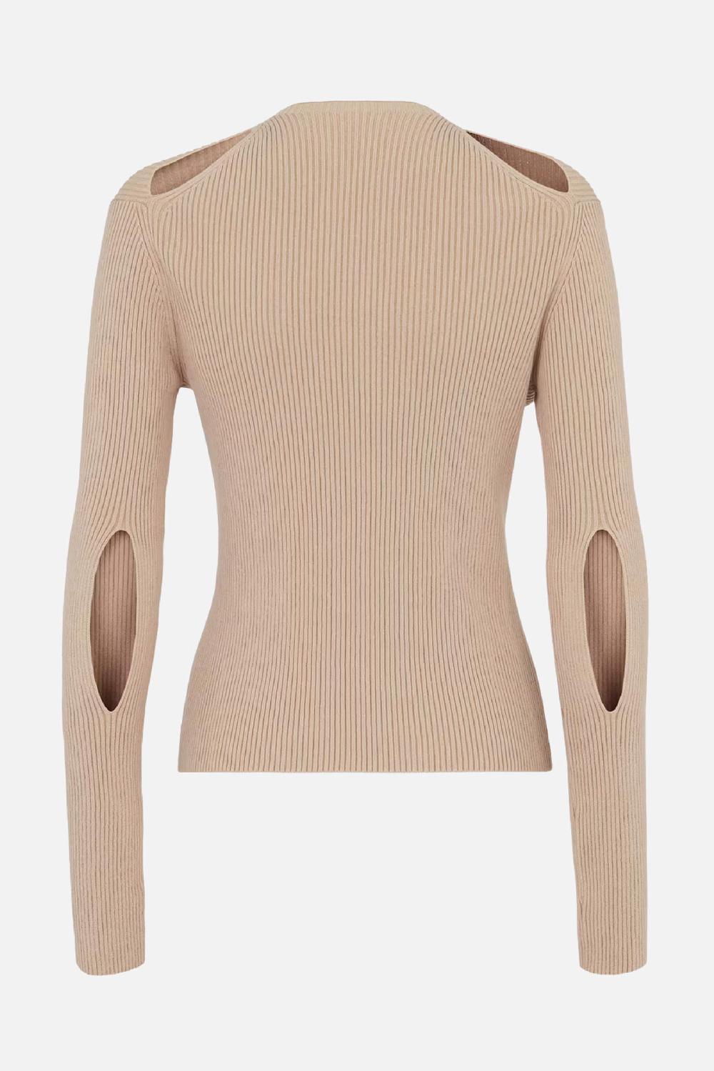 FENDI Cardigan Aderente In Maglia Stretch A Costine