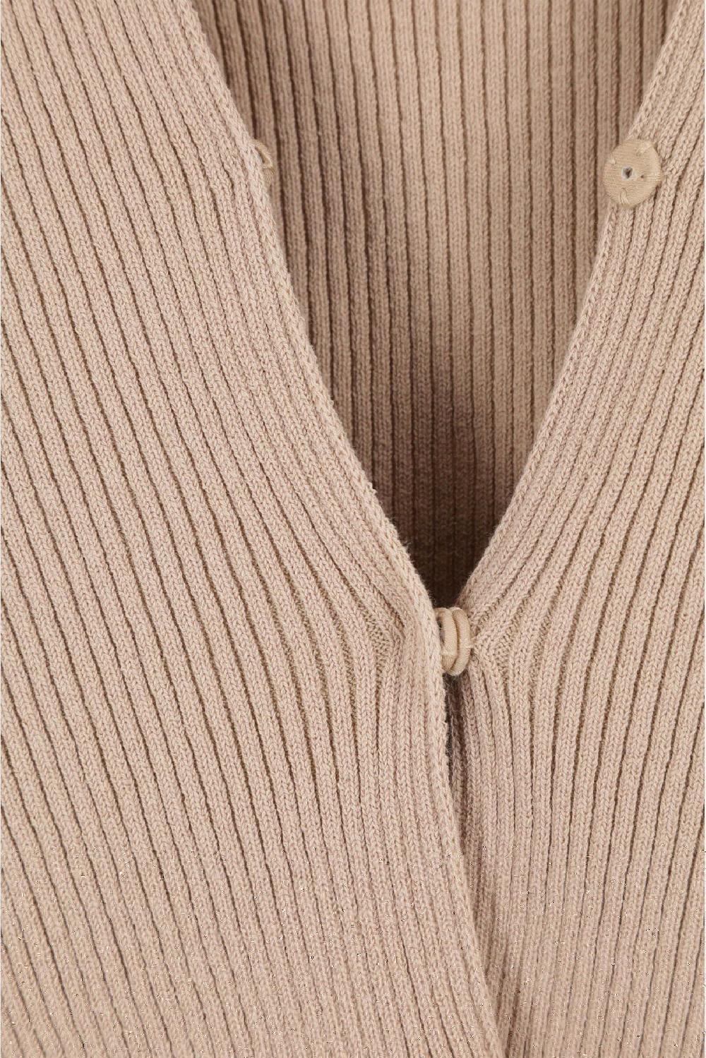 FENDI Cardigan Aderente In Maglia Stretch A Costine