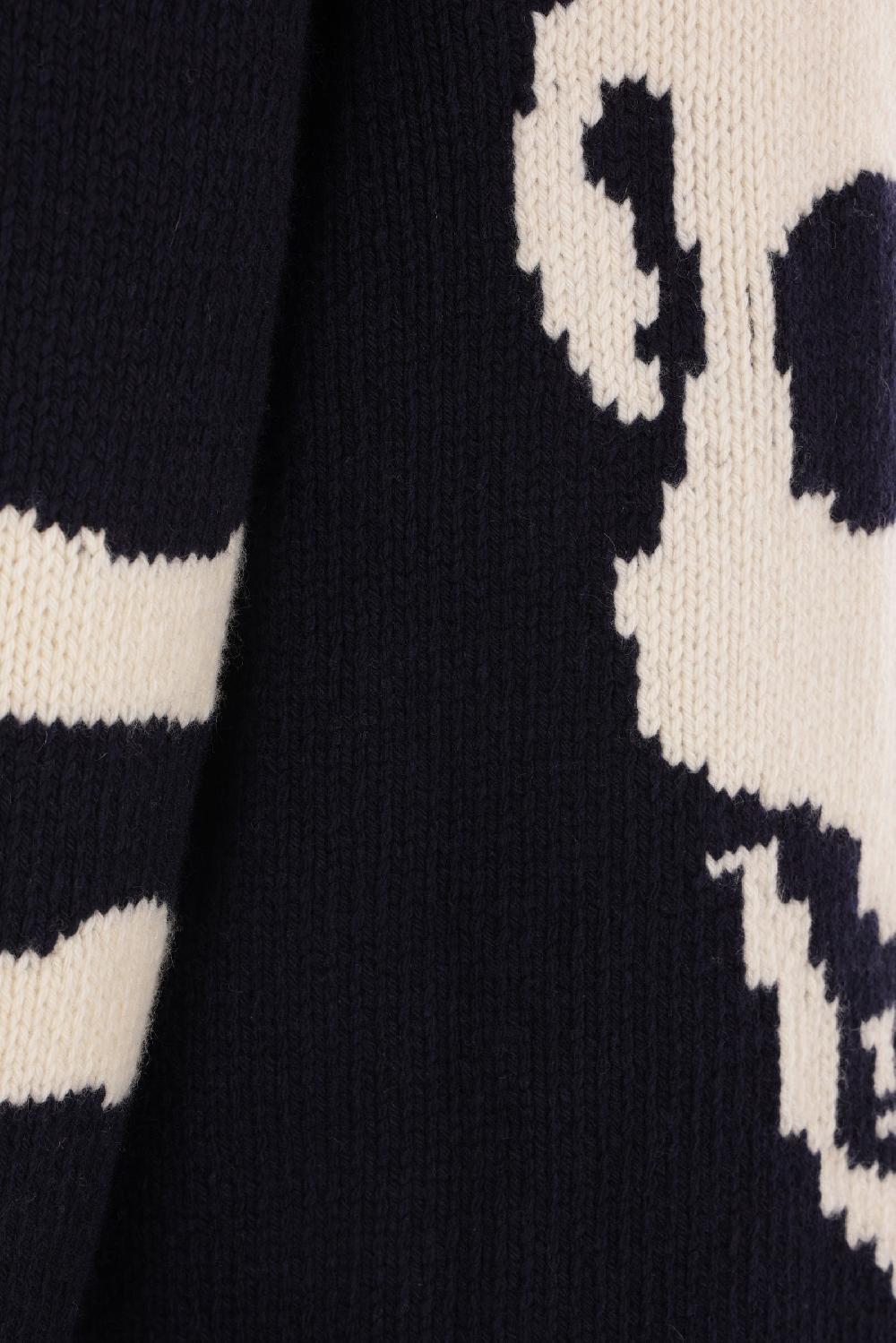 ALEXANDER McQUEEN Cardigan In Lana E Cashmere Con Intarsio Teschio