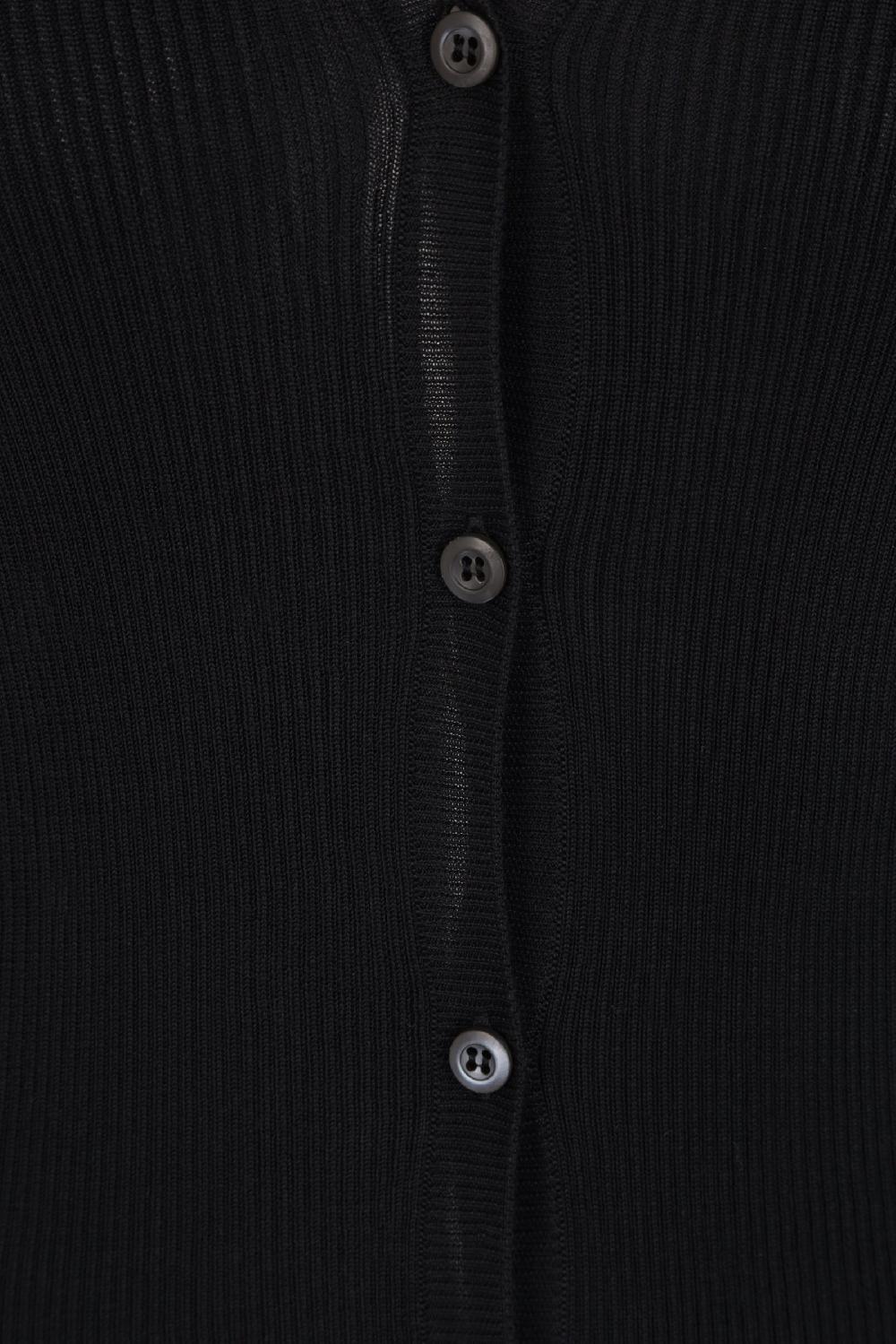 PRADA Cardigan In Maglia Di Seta Con Piume Ai Polsi