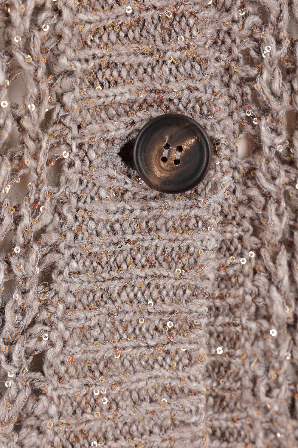 BRUNELLO CUCINELLI Cardigan In Misto Seta E Lino Con Paillettes