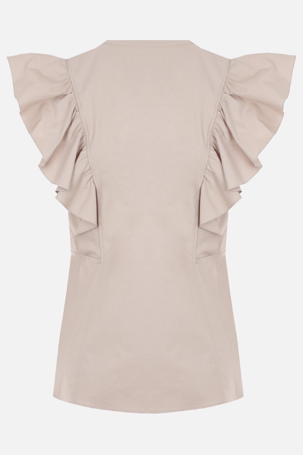 CHLOÉ Blusa In Cotone Riciclato Con Rouches